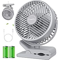 充電式クリップ＆卓上ファン：大型17cm羽根・10000mAh長時間 Amazon | TDONE 卓上扇風機 充電式クリップ扇風機 直径約 20cm